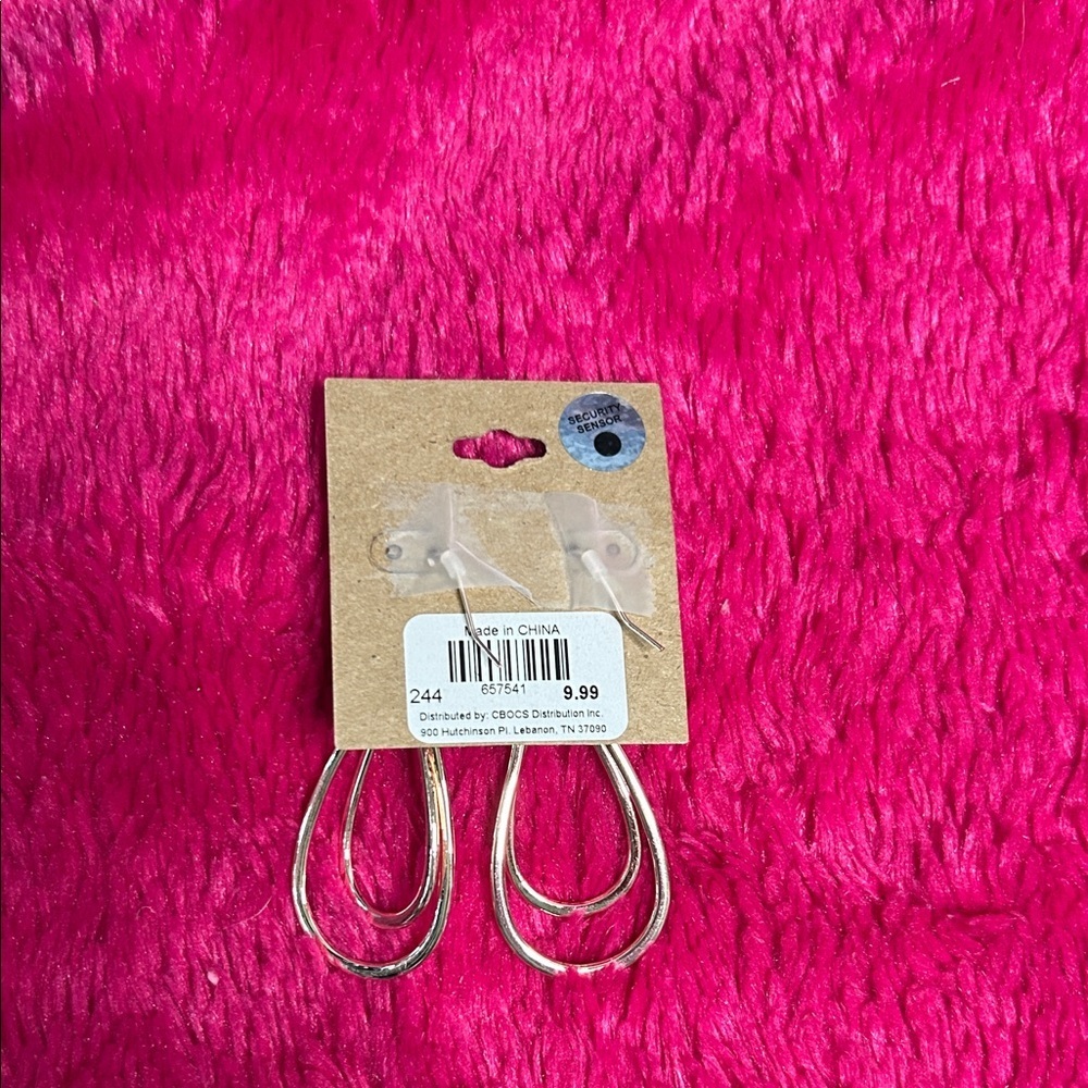 SENSO Double Hoop Gold Earrings - Picture 2 of 3